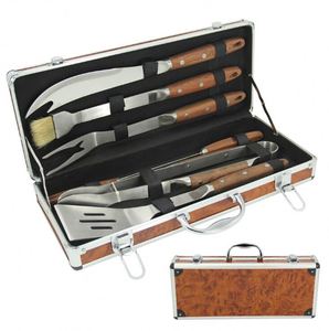New Style <b>BBQ</b> Set with Metal Heat-Resistant and Chrome Plated Includes Essential Tools 6-8 Aluminum Case - Product Image 1