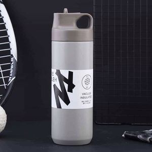 316 Stainless Steel Insulated Water Bottle Pop-Up Lid Portable Thermal Bottle <b>Large</b> Capacity Food Grade Travel Mug - Product Image 4