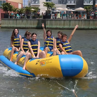 Parc aquatique de divertissement, vente directe d'usine, bateau banane gonflable, poisson volant pour jeux d'eau et de mer