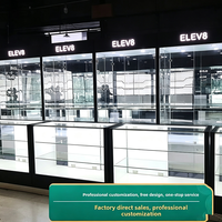 Vitrine en verre trempé personnalisée avec éclairage LED et finition émaillée pour magasins de proximité, tabac et alcool