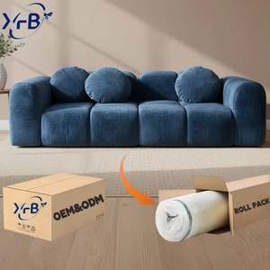 Canapé monoplace à compression sous vide avec rembourrage en éponge, design en rangée droite pour salon et petit appartement - Product Image 1