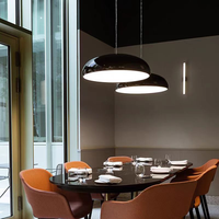 Lustre LED moderne italien et danois, coloré, semi-circulaire, à hauteur réglable, avec variateur d'intensité et commande par interrupteur, pour salle à manger