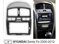 Kit de instalación de radio para coche de 9 pulgadas, marco embellecedor, panel de salpicadero, compatible con Hyundai Santa Fe
