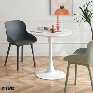 Modern Cafe <strong>Tables</strong> Black Small <strong>Tulip</strong> <strong>Table</strong> Round Dining <strong>Table</strong> for 2 People - Product Image 5