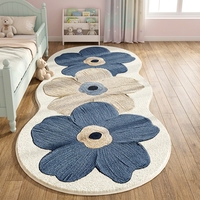 Tapis de fenêtre en baie pour chambre de fille, lavable en machine, fabriqué à la machine, poils moyens, 13 mm d'épaisseur, polyester, imitation laine, antidérapant