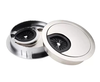 Cache-câbles rond en aluminium pour bureau, anti-poussière, pour sortie de câble de bureau, en métal