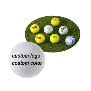 Balle de golf rfid en caoutchouc uhf avec impression de logo balle de golf double couche pour l'exercice balles de golf de couleur personnalisée brillante