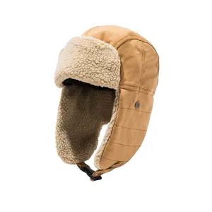 Winter unisex outdoor thick windproof waterproof warm polyester custom earflap trapper hat bomber Hat