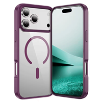 Transparante hoes met ingebouwde magnetische ring voor iPhone 16 17 18 Pro Max, zachte TPU bumper, verhoogde lensbescherming, schokbestendig, draadloos opladen mogelijk