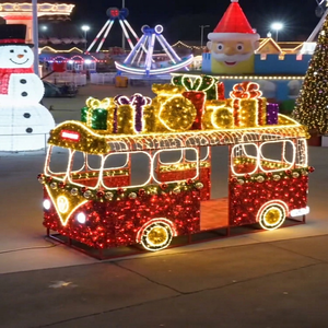 Décoration de Noël extérieure lumineuse à motif de train LED, locomotive illuminée pour jardin et place publique - Product Image 1