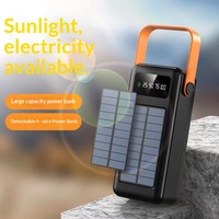 Batterie externe grande capacité avec énergie solaire, lumière LED et poignée de transport à quatre points, chargeur portable – Vente en gros directe usine