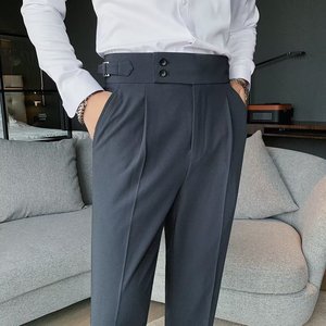 Pantalon de Costume <span class=keywords><strong>Homme</strong></span> Automne 2026 Nouvelle Collection Coupe Slim Couleur Unie Version Coréenne Tendance Droit et Élégant - Product Image 1