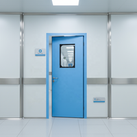 Porte de salle blanche médicale automatique industrielle moderne AORUISI, bien scellée, finition en acier inoxydable, intérieur commercial, 1 an