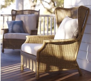 Cao cấp Vòng mây dệt cao trở lại ghế sofa và Ottoman đặt mía Poly wicker sân thượng đồ nội thất ngoài trời - Product Image 3