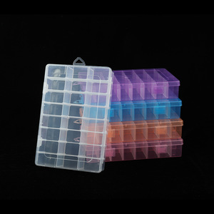 Plastic Storage <b>Box</b> 24 Compartment Transparent <b>With</b> <b>Lid</b> For Jewelry Hardware Parts Organization Rectangle Shape <b>Small</b> Size - Product Image 2