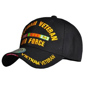 越南老兵刺绣棒球帽男女100% 棉帽户外时尚遮阳帽可调节战术帽子