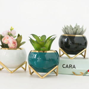 Fancy Home Floor Good Unique Small Round Mini Wholesale Flower Ceramic White Plant Planter succulente Pot - Product Image 1