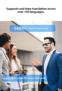 Akıllı Yapay Zeka Çeviri Gözlüğü Dokunmatik Kontrol 220mAh Pil IPX-5 Su Geçirmez JL7016F Yonga Seti Eş Zamanlı Çeviri - Product Image 4