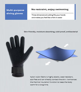Gants de plongée professionnels en apnée en néoprène avec paume en caoutchouc texturé - Product Image 6