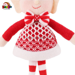 Zaves da 9 pollici decorazioni natalizie moderne da interno coppia elfo appeso <span class=keywords><strong>bianco</strong></span> rosso con cappelli a punta peluche per la casa - Product Image 4