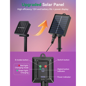 Aigostar luci di natale all'aperto 100 LED 8 modalità IP65 solare per feste 3M + 5M * 0.6M tende di luce di natale - Product Image 4