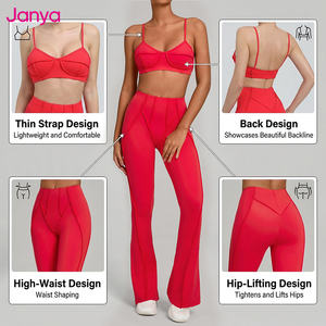Janya Ropa Deportiva en Oferta, Conjunto de Ropa Deportiva Transpirable, Conjuntos de Ropa de Gimnasio y Yoga, Conjunto de <span class=keywords><strong>2</strong></span> Piezas con Textura Cepillada para Mujer - Product Image 4