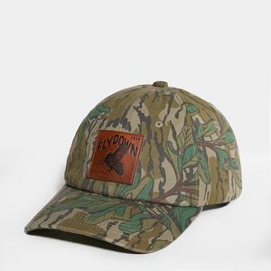 Casquettes en cuir non structurées personnalisées avec logo camouflage Real Tree, casquettes à 6 panneaux, snapback - Product Image 1