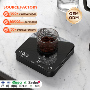 가정용 주방 전기 디지털 블랙 커피 도징 배터리 드롭 스케일 스마트 2000g 0.1g 커피 자동 스케일 기계 - Product Image 1