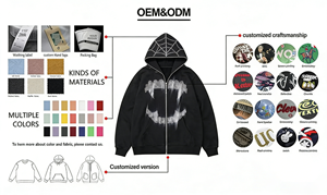 Felpa con Zip Unisex <span class=keywords><strong>Spider</strong></span> in Cotone 100% 300 Grammi, Stile Vintage con Effetto Invecchiato e Strass, Streetwear - Product Image 5