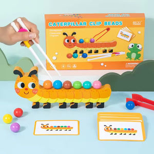 Gioco Educativo in Legno EDULAND CPC CE per l'Allenamento della Motricità Fine, Puzzle di Abbinamento Colori con Clip e Perline, Certificato EN71 per Bambini dai <span class=keywords><strong>3</strong></span> <span class=keywords><strong>Anni</strong></span> - Product Image 2
