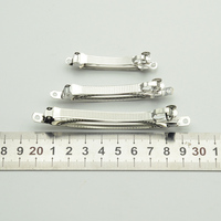 Barrettes métalliques argentées à double verrouillage de 6 cm, 8 cm, 10 cm, clips à pression simples, pinces à cheveux à carreaux pour accessoires de cheveux DIY
