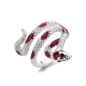 Irregular Snake Drop <b>Glue</b> Open Ring HighGrade Sense Cold Style Index Finger <b>Jewelry</b> Enamel Serpent Wrap Band Trendy Cool Girl - Product Image 1