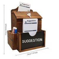 Boîte aux lettres carrée en bois murale verrouillable |   Boîte à suggestions 2 en 1, porte-stylo pour le bureau et la maison |   Boîte aux lettres décorative