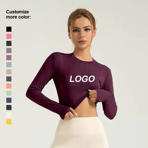 T-shirt de fitness léger et respirant à manches longues pour femme, vêtements de sport amples pour le yoga en plein air et les occasions décontractées - Product Image 1