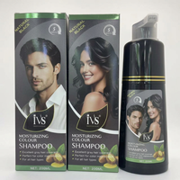 Sampo Pewarna Rambut Herbal Alami IVS Jahe Ginseng Coklat Hitam Permanen 3 in 1 Krim Herbal Alami OEM