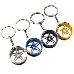 Sáng Tạo Cổ Điển Xe Bánh Xe Turbo Kim Loại Ánh Sáng Keychain Tùy Chỉnh Biểu Tượng Tia Laser Thời Trang 3D Hình Dạng Hợp Kim Bánh Xe Nóng Keyring - Product Image 1