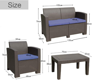 <span class=keywords><strong>Muebles</strong></span> de ratán <span class=keywords><strong>sintético</strong></span> para exteriores, juego de sofás de 4 plazas, <span class=keywords><strong>muebles</strong></span> de jardín de Patio <span class=keywords><strong>baratos</strong></span> para sala de estar, comedor, jardín de 4 piezas - Product Image 3