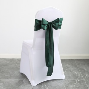 Vente en gros de nœuds de chaise en satin de soie bleu royal uni personnalisés multicolores pour la décoration des chaises pliantes lors de banquets, mariages et fêtes - Product Image 6