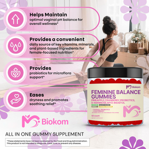 Gomitas Probióticas OEM Feminine Balance para Mujeres - Salud Vaginal y Equilibrio del pH Femenino, Suplemento Natural en Gomitas con Arándano - Product Image 5