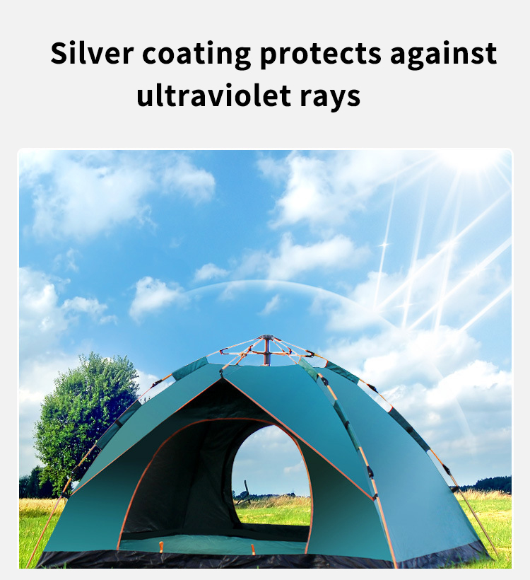 Outdoor camping tent 2-3-4 people full-automatic tent spring quick opening sunscreen water proof camping tent