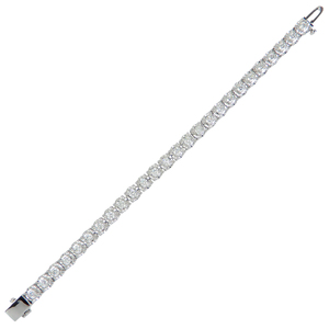 สร้อยข้อมือทองคำขาว 14K เพชรเพาะเลี้ยงในห้องปฏิบัติการ ขนาด 6.6 นิ้ว - Product Image 6