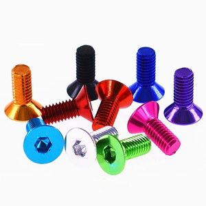 สกรูอะลูมิเนียมสีสันสดใสแบบหัวหกเหลี่ยมจม M2 M3 M4 M5 M6 สำหรับของเล่น RC - Product Image 1
