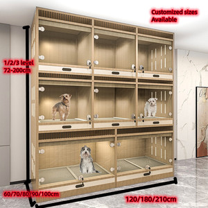 2023 Hot Selling Luxe Houten Indoor Dierenhuizen Katten Honden Commerciële Tentoon Kooien <span class=keywords><strong>Extra</strong></span> Grote Rassen Display Hondenhok - Product Image 3