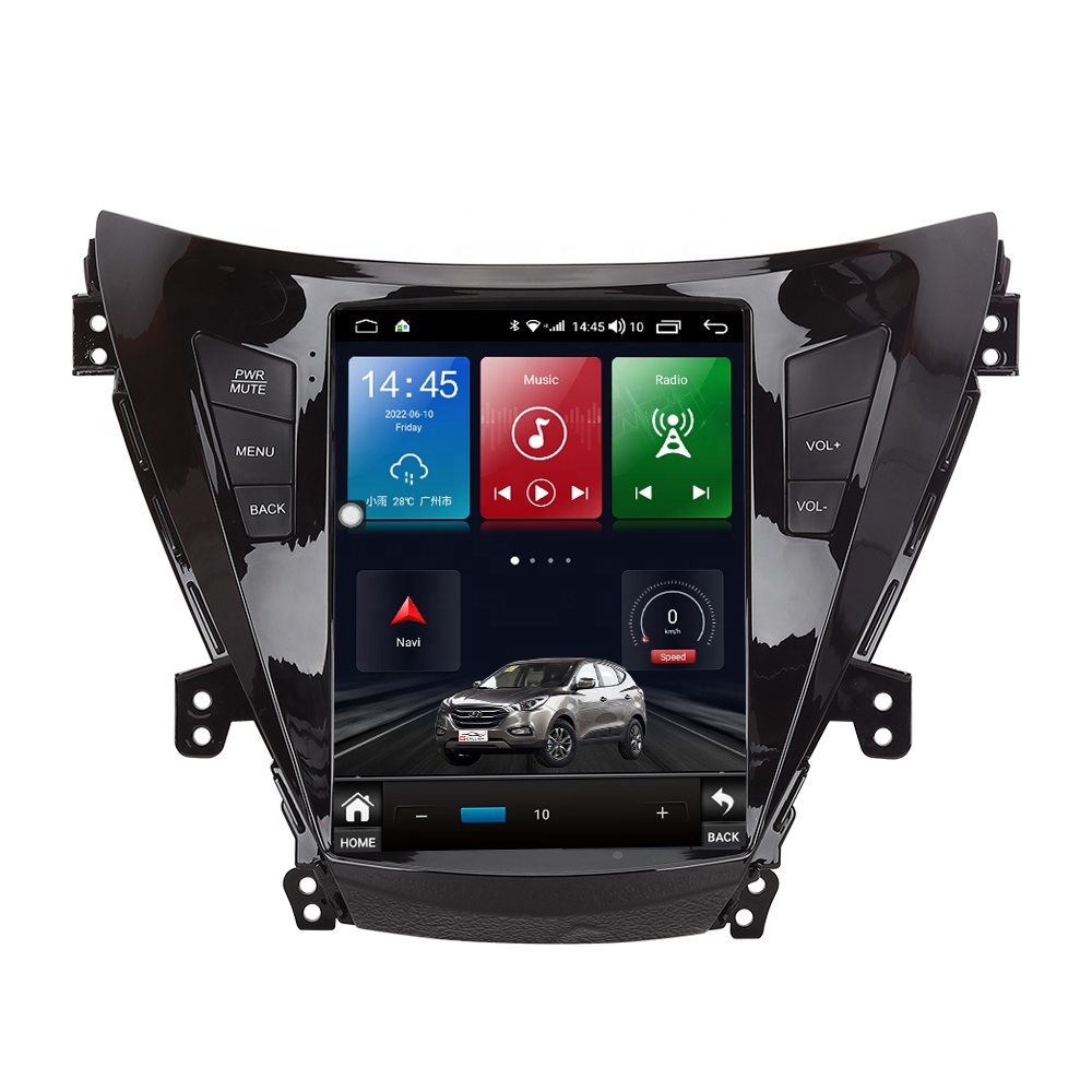 10,4 дюймовый вертикальный экран в стиле tesla, автомобильная аудиосистема на базе android, dvd-плеер для Hyundai Elantra 2011 2012 2013, gps-навигация