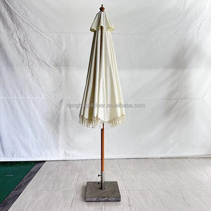 Gran oferta, sombrilla para exteriores, marco de aluminio, sombrillas para <span class=keywords><strong>Patio</strong></span>, gran ventilación, manivela inclinable, sombrilla de jardín con borde festoneado con flecos - Product Image 6