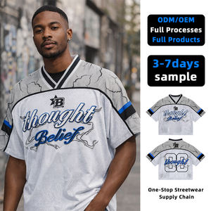 T-shirts décontractés pour hommes de premier choix, style hip-hop, en tricot Spandex/Polyester 200g, impression numérique, séchage rapide, service OEM, patchwork personnalisé - Product Image 1