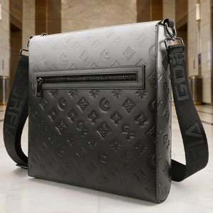 Bolso Bandolera de Cuero Repujado para Hombre, Bolso Mensajero de Moda, Gran Capacidad, con Logotipo Personalizado - Product Image 1