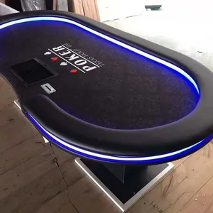 2023 lumière LED table de roulette de jeu casino 94 pouces avec 10 sièges joueurs table de blackjack de luxe pour club de poker de casino
