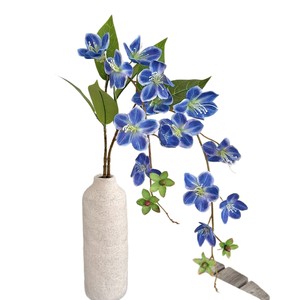 Fleurs artificielles de jasmin Yasunobu, branche unique en PVC, blanc, rose, violet, pour décoration de mariage et de maison - Product Image 5