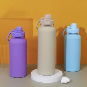 Logotipo personalizado 650Ml 1L Botella de agua de boca ancha con pajita 32 Oz Frasco de vacío 304 Acero inoxidable Doble pared Deportes al aire libre - Product Image 3